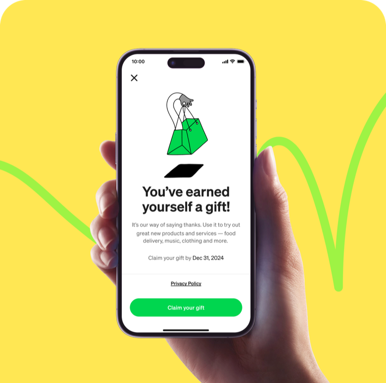 Nift reward screen: You've earned yourself a gift